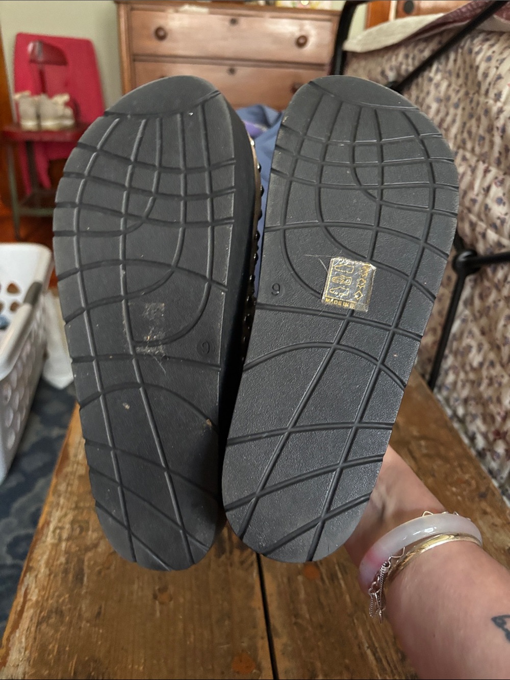 Free People Taupe Suede Studded Platform Clog Mules - Picture 6 of 6